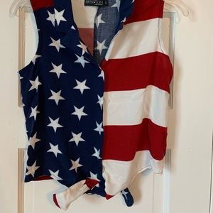 American Flag Sleeveless Top